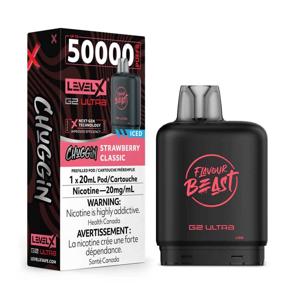 Flavour Beast LEVEL X G2 Ultra 50K Pod - Strawberry Classic 20mg